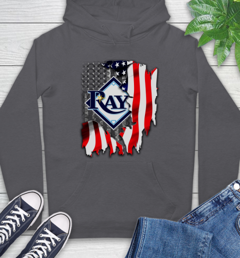 Tampa Bay Rays MLB Baseball American Flag Hoodie 7