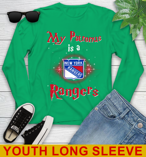 NHL Hockey Harry Potter My Patronus Is A New York Rangers Youth Long Sleeve 7