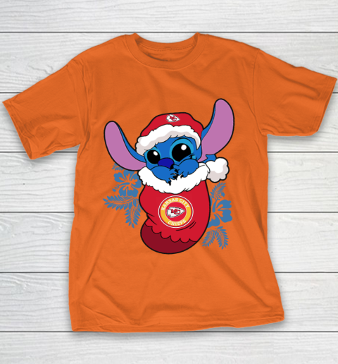 Kansas City Chiefs Christmas Stitch In The Sock Funny Disney NFL Youth T-Shirt 6