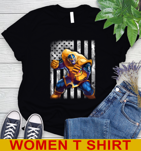 NBA Basketball Minnesota Timberwolves Thanos Marvel American Flag Shirt Women's T-Shirt
