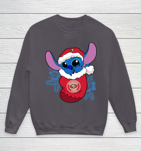 San Francisco 49ers Christmas Stitch In The Sock Funny Disney NFL Youth Sweatshirt 6