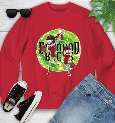 MLB Arizona Diamondbacks Rick And Morty Baseball Sports Youth Sweatshirt 9