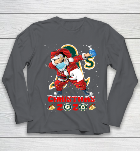 Oakland Athletics Funny Santa Claus Dabbing Christmas 2020 MLB Youth Long Sleeve 6