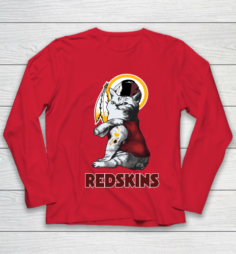 NFL Football My Cat Loves Washington Redskins Youth Long Sleeve 8