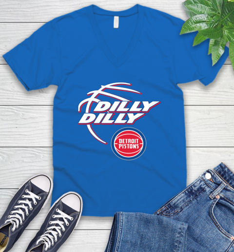 NBA Detroit Pistons Dilly Dilly Basketball Sports V-Neck T-Shirt 6