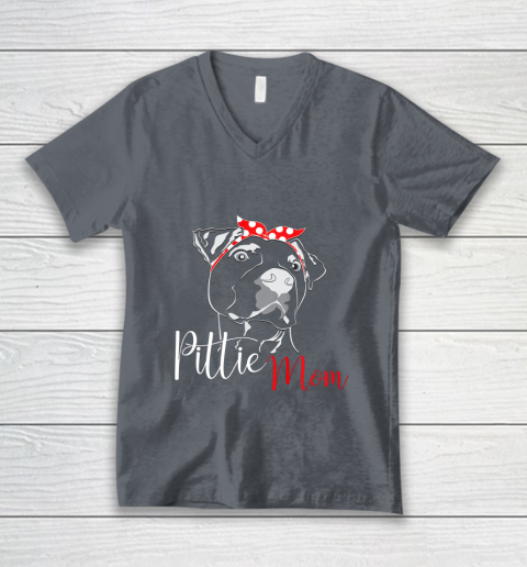 Dog Mom Shirt Pittie Mom T Shirt American Pitbull Shirt Dog Lover V-Neck T-Shirt 4