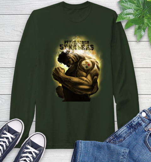 Pittsburgh Steelers NFL Football Hulk Marvel Avengers Sports Long Sleeve T-Shirt 7