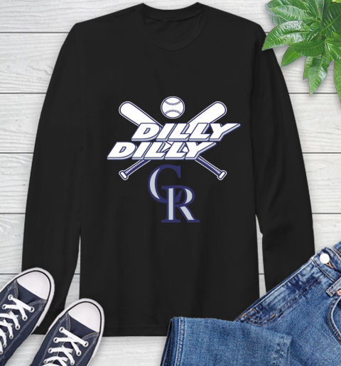 MLB Colorado Rockies Dilly Dilly Baseball Sports Long Sleeve T-Shirt 2