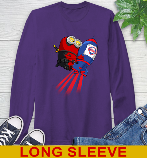 MLB Baseball Philadelphia Phillies Deadpool Minion Marvel Shirt Long Sleeve T-Shirt 5