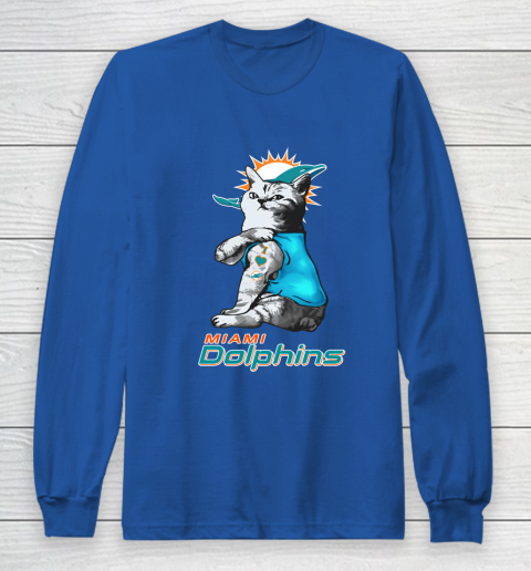NFL Football My Cat Loves Miami Dolphins Long Sleeve T-Shirt 6