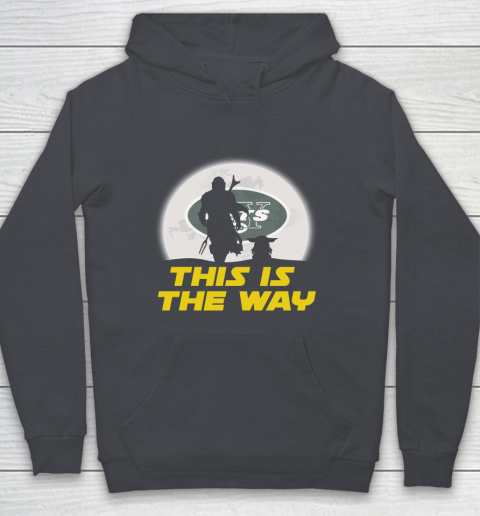 New York Jets NFL Football Star Wars Yoda And Mandalorian This Is The Way Youth Hoodie 5