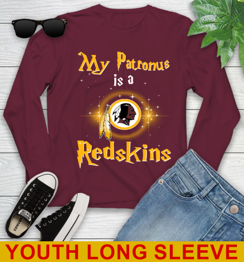 NFL Football Harry Potter My Patronus Is A Washington Redskins Youth Long Sleeve 6