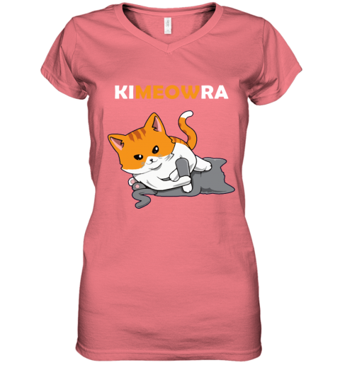 dsey jiu jitsu kimura kimeowra cats women v neck t shirt 39 front coral