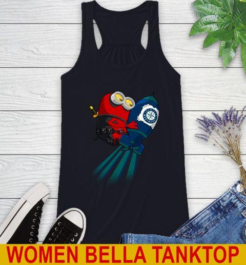 MLB Baseball Seattle Mariners Deadpool Minion Marvel Shirt Racerback Tank 8