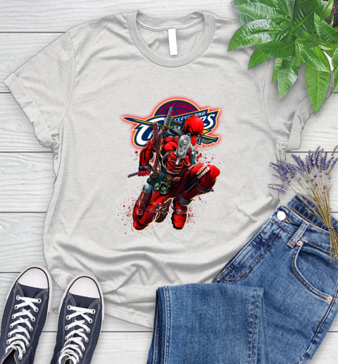 NBA Deadpool Marvel Comics Sports Basketball Cleveland Cavaliers Women's T-Shirt