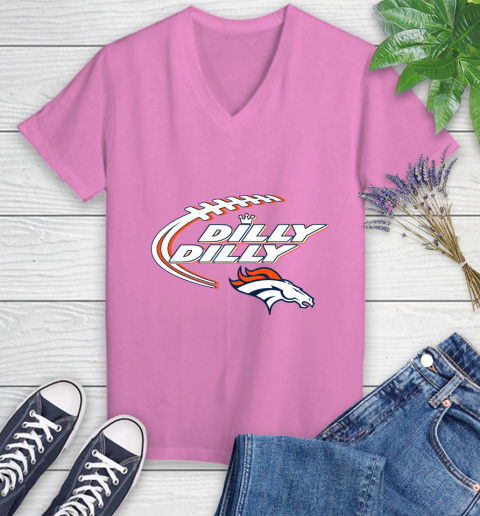 NFL Denver Broncos Dilly Dilly Football Sports Women's V-Neck T-Shirt 14