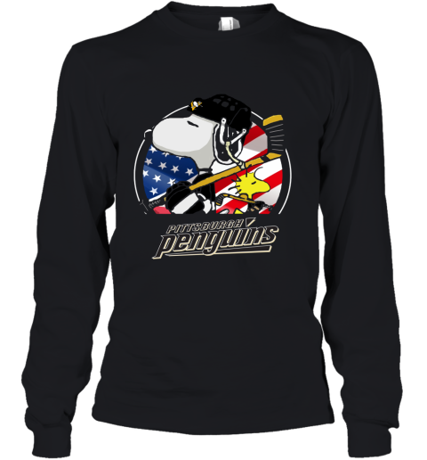 Pittsburg Peguins Ice Hockey Snoopy And Woodstock NHL Youth Long Sleeve