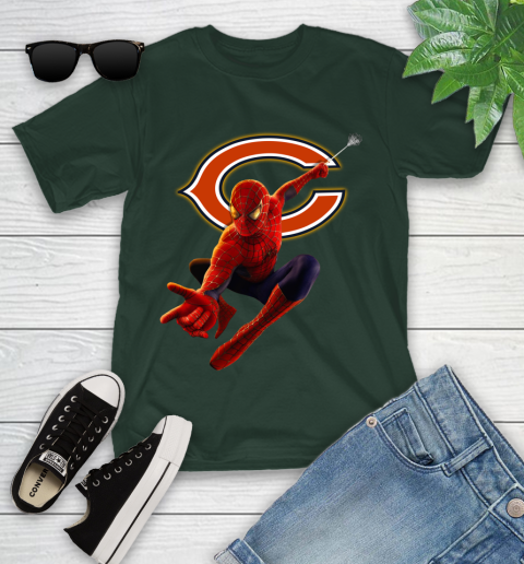 NFL Spider Man Avengers Endgame Football Chicago Bears Youth T-Shirt 5