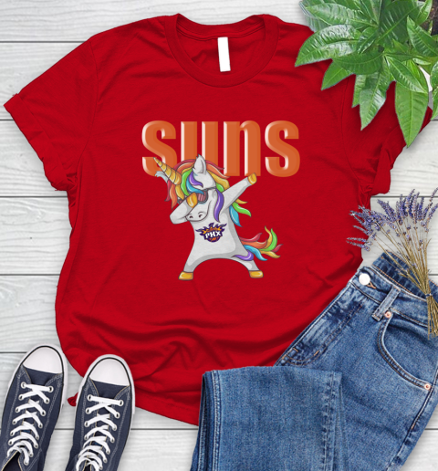 Phoenix Suns NBA Basketball Funny Unicorn Dabbing Sports Women's T-Shirt 9