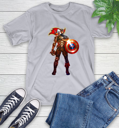 NFL Captain America Marvel Avengers Endgame Football Sports Tampa Bay Buccaneers T-Shirt 6