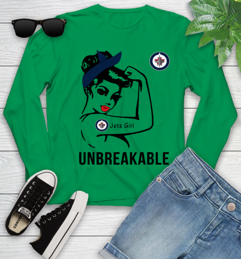NHL Winnipeg Jets Girl Unbreakable Hockey Sports Youth Long Sleeve 4