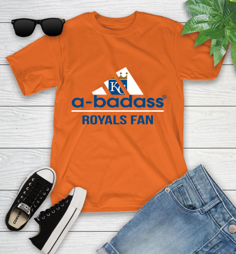 MLB A Badass Kansas City Royals Fan Adidas Baseball Sports Youth T-Shirt 9