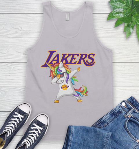 Los Angeles Lakers NBA Basketball Funny Unicorn Dabbing Sports Tank Top 4