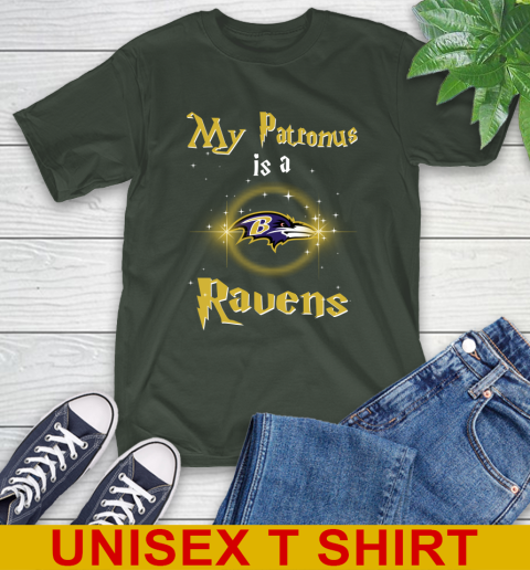 NFL Football Harry Potter My Patronus Is A Baltimore Ravens T-Shirt 6