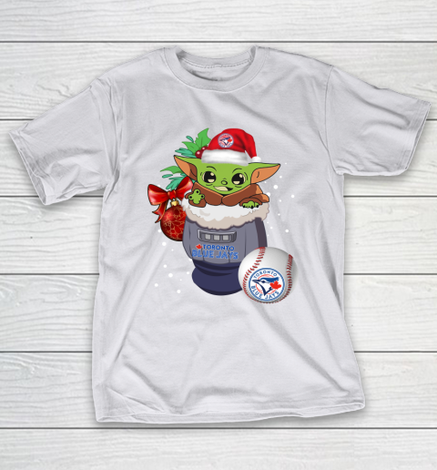 Toronto Blue Jays Christmas Baby Yoda Star Wars Funny Happy MLB T-Shirt 12