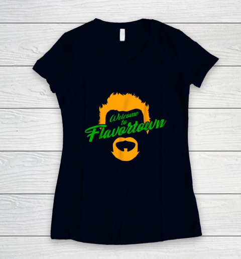 Guy Fieri Flavortown Shirt Welcome to Flavortown Women's V-Neck T-Shirt 2