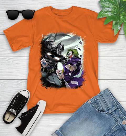 Carolina Panthers NFL Football Batman Fighting Joker DC Comics Youth T-Shirt 7