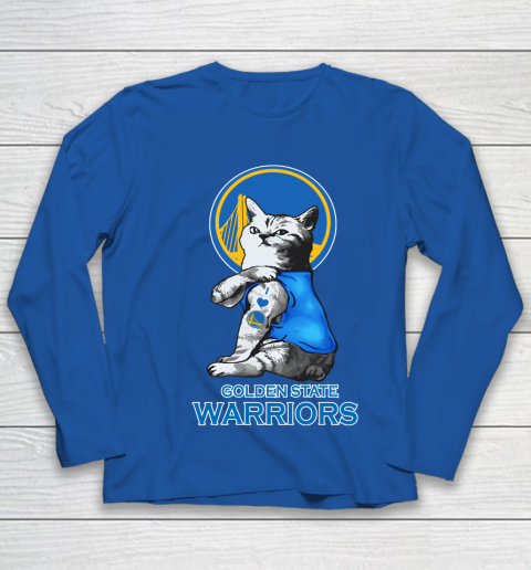 NBA Basketball My Cat Loves Golden State Warriors Youth Long Sleeve 7