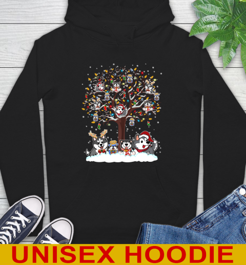 Husky dog pet lover light christmas tree shirt 13