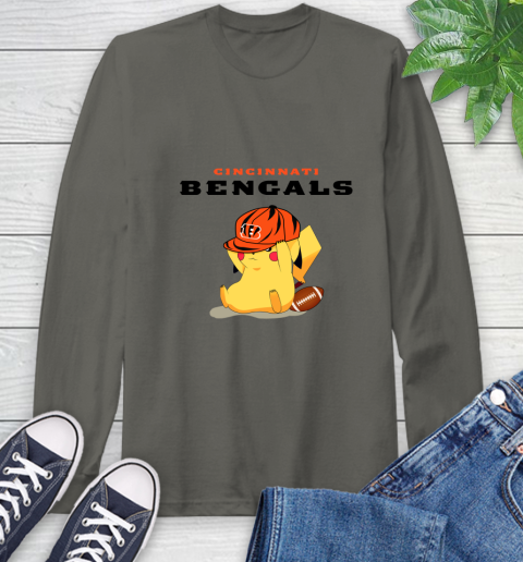 NFL Pikachu Football Sports Cincinnati Bengals Long Sleeve T-Shirt 8