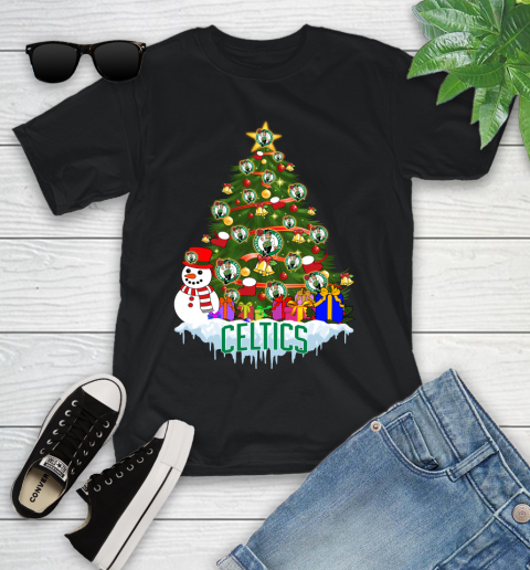 Boston Celtics Merry Christmas NBA Basketball Sports Youth T-Shirt 2