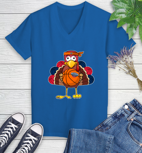 New Orleans Pelicans Turkey thanksgiving day Women's V-Neck T-Shirt 10