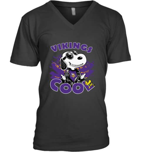 Minnesota Vikings Snoopy Joe Cool We're Awesome V-Neck T-Shirt