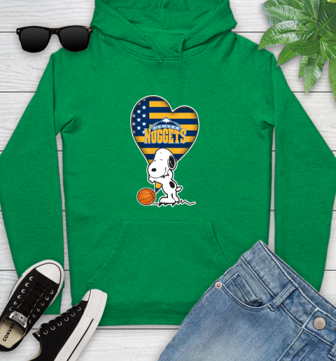 Denver Nuggets NBA Basketball The Peanuts Movie Adorable Snoopy Youth Hoodie 7
