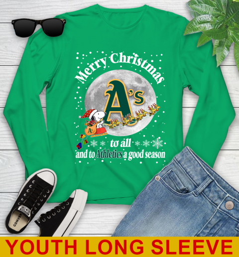 Oakland Athletics Merry Christmas To All And To Athletics A Good Season MLB Baseball Sports Youth Long Sleeve 7
