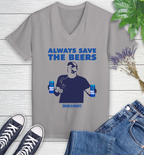 Always Save The Bees Beers Bud Light Jeff Adams Beers Over Baseball Women's V-Neck T-Shirt 2