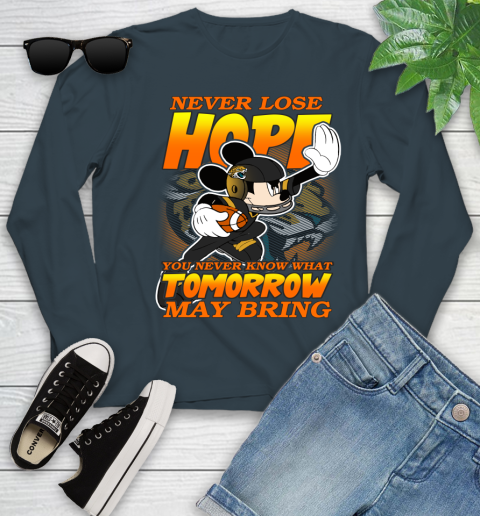 Jacksonville Jaguars NFL Football Mickey Disney Never Lose Hope Youth Long Sleeve 10 Jacksonville Jaguars NFL Football Mickey Disney Never Lose Hope Youth Long Sleeve - Image 10