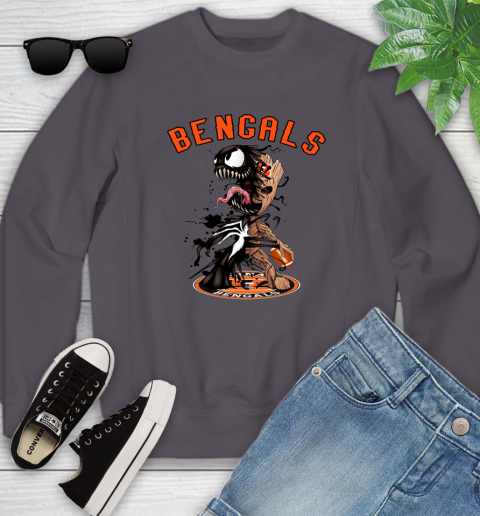 NFL Cincinnati Bengals Football Venom Groot Guardians Of The Galaxy Youth Sweatshirt 6