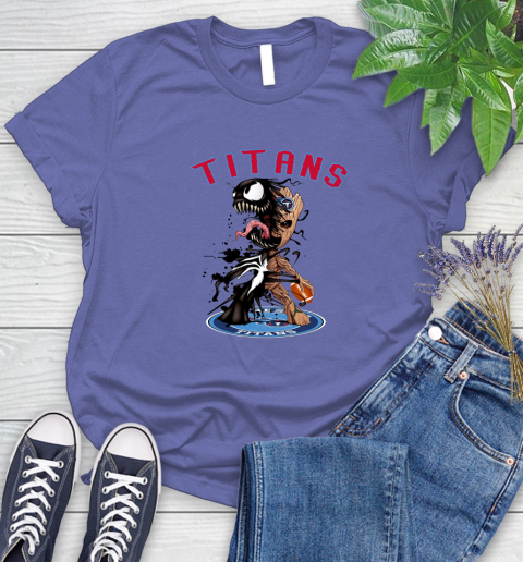 NFL Tennessee Titans Football Venom Groot Guardians Of The Galaxy Women's T-Shirt 11