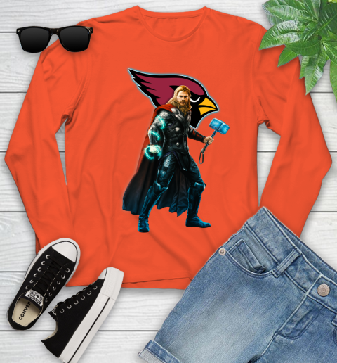 NFL Thor Avengers Endgame Football Arizona Cardinals Youth Long Sleeve 4