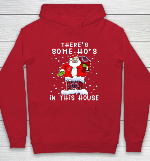 Cleveland Indians Christmas There Is Some Hos In This House Santa Stuck In The Chimney MLB Hoodie 7