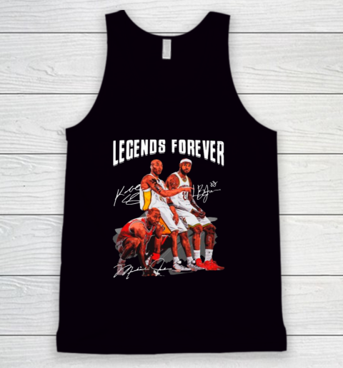 Kobe Bryant Lebron James And Michael Jordan Legends Forever Signatures Tank Top