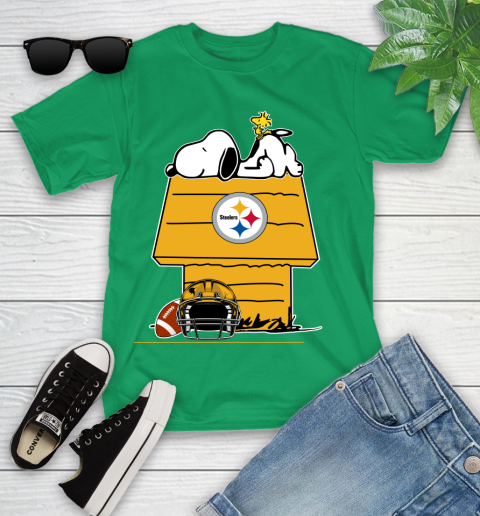 Pittsburgh Steelers NFL Football Snoopy Woodstock The Peanuts Movie Youth T-Shirt 6