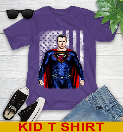 NBA Basketball Miami Heat Superman DC Shirt Youth T-Shirt - Image 4
