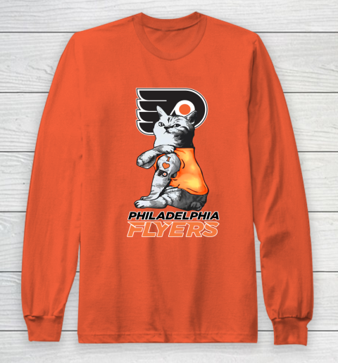 NHL My Cat Loves Philadelphia Flyers Hockey Long Sleeve T-Shirt 3