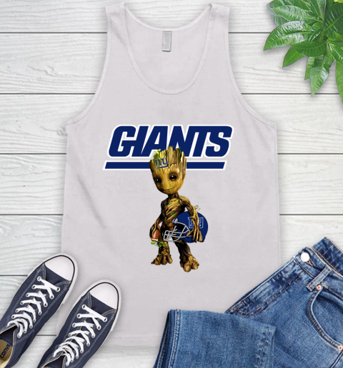 New York Giants NFL Football Groot Marvel Guardians Of The Galaxy Tank Top